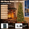 Half-shaped 6/7FT pre-lit artificial Christmas tree with 8 lighting modes and 293 PVC branch tips for festive charm.