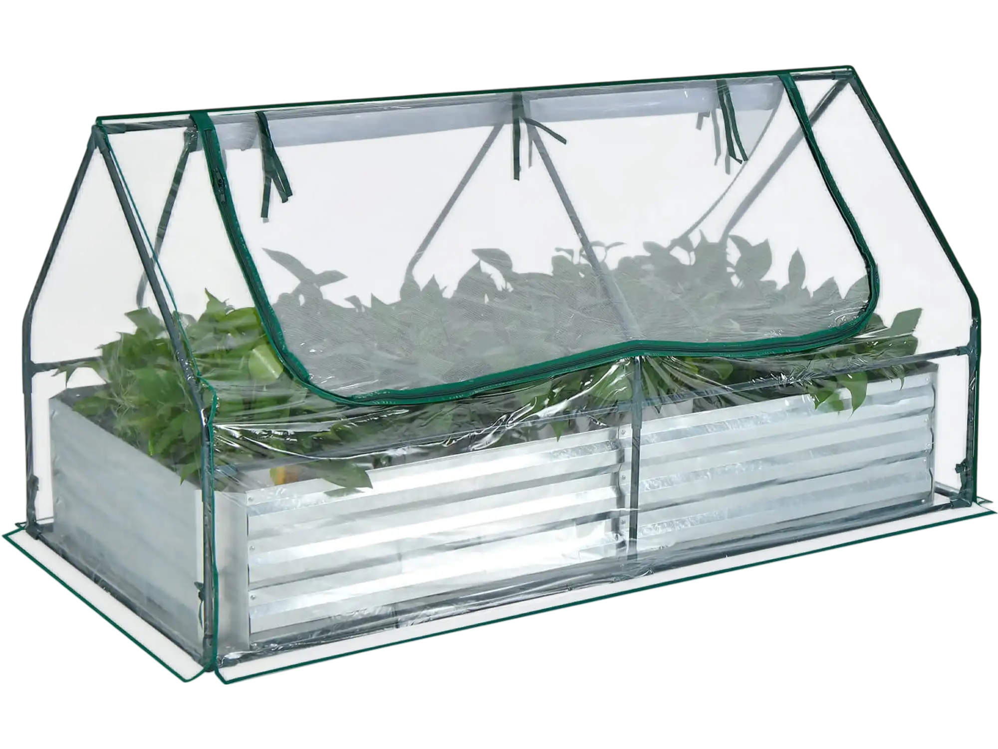 Costway 6' x 3' x 3' Galvanized Raised Garden Bed Greenhouse 28149635 New