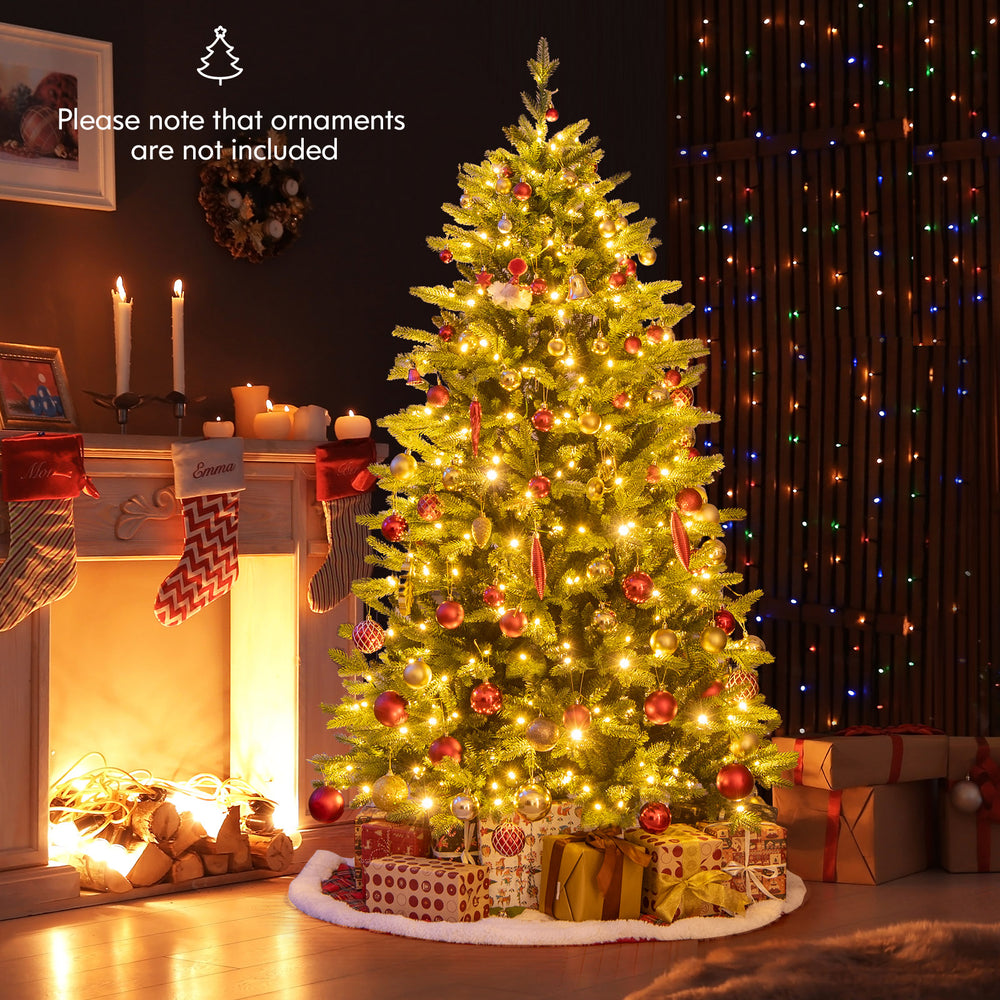 6 Feet Artificial Christmas Tree Hinged Xmas Tree with Lights and 3 Auto Timers - Gallery View 3 of 10