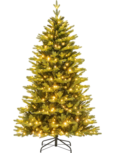 Costway 6' Artificial Christmas Tree Hinged with Lights 43289671 New