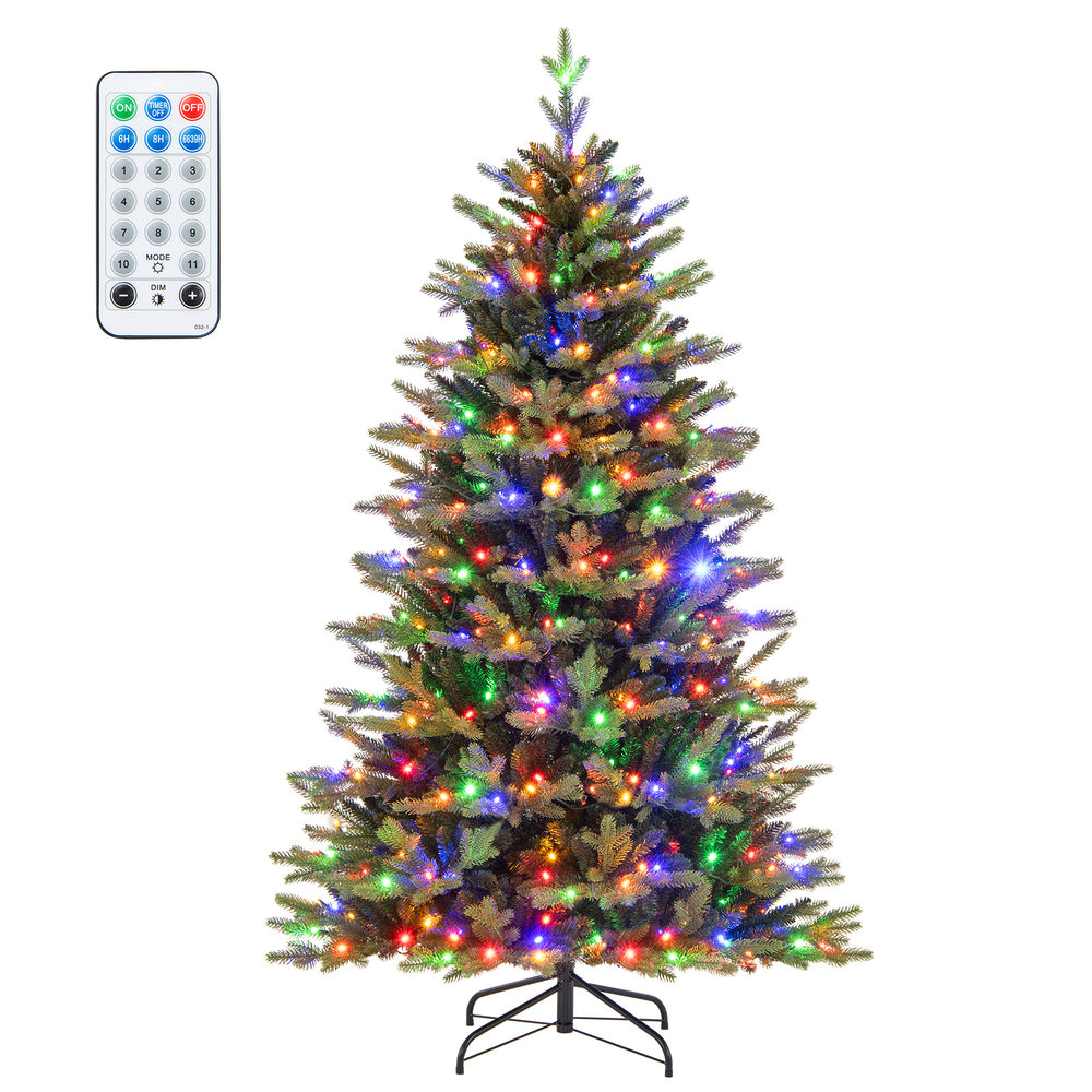 6 Feet Artificial Christmas Tree Hinged Xmas Tree with Lights and 3 Auto Timers - Gallery View 4 of 10