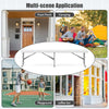 6-foot white plastic folding bench with carrying handle, ideal for camping, dining, or outdoor gatherings.
