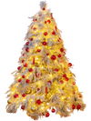 Full view of a 6-foot pre-lit snow flocked Christmas tree with warm white LED lights, creating a magical holiday.