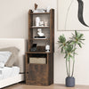 6-Tier Bookshelf Nightstand with Charging Station and Cabinet-Rustic Brown - Gallery View 1 of 9