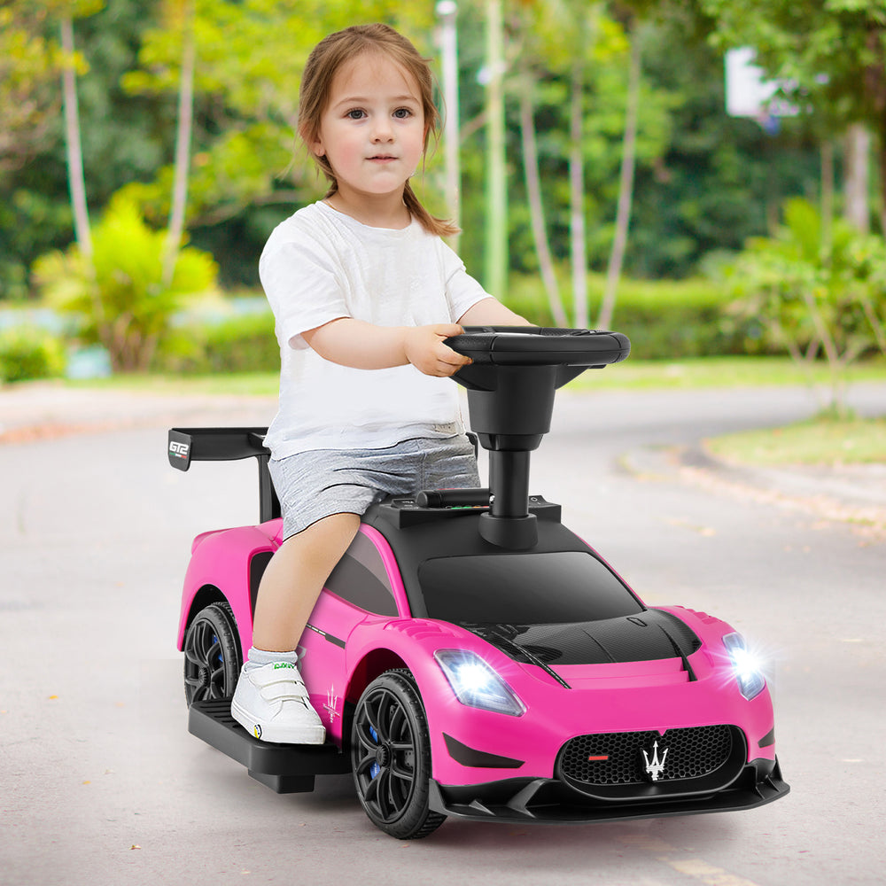 6V Electric Kids Ride on Push Car Maserati Licensed with Foot Pedal and Music-Pink - Gallery View 1 of 10