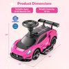 Maserati licensed pink 6V electric kids ride-on car with foot pedal, steering wheel, and music, suitable for ages 18-60.