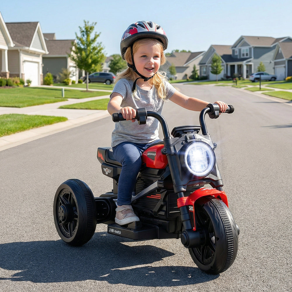 6V Kids Electric Motorcycle with LED Headlight and Music for Toddlers Aged 3-5-Red - Gallery View 1 of 11