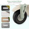 Close-up of the wear-resistant wheel of a 6V kids electric motorcycle, suitable for various road surfaces.