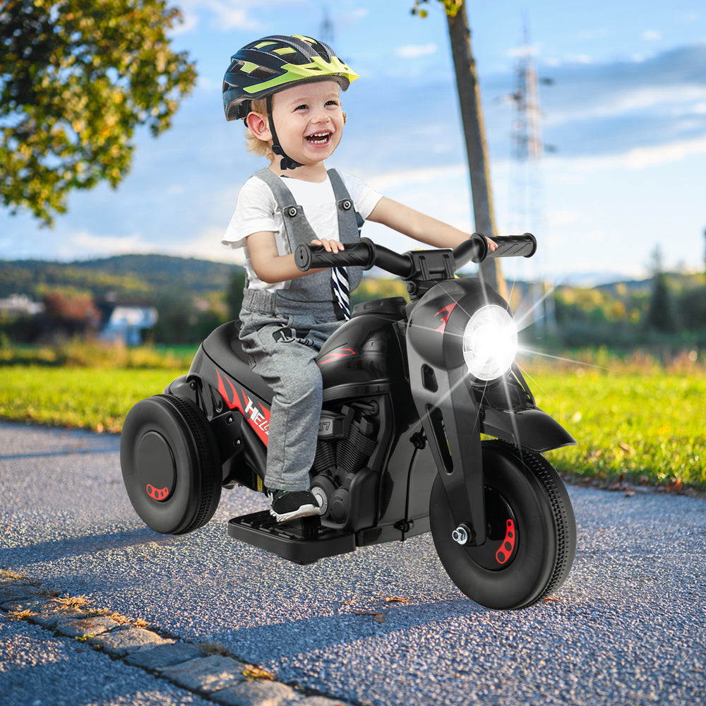 6V Kids Electric Ride on Motorcycle with Bubble Maker and Music-Black - Gallery View 1 of 12
