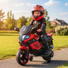 6V Kids Motorcycle with Headlights Music and Detachable Training Wheels-Red - Gallery View 1 of 11