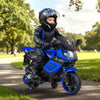 6V Kids Motorcycle with Headlights Music and Detachable Training Wheels-Navy - Gallery View 1 of 11