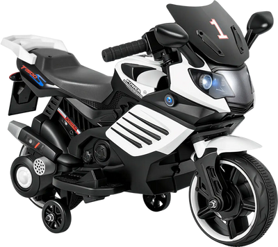 Costway 6V Kids Motorcycle Ride-On Toy w/ Headlights Music Training Wheels 73350712 New