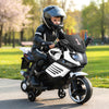 6V Kids Motorcycle with Headlights Music and Detachable Training Wheels-White - Gallery View 1 of 11