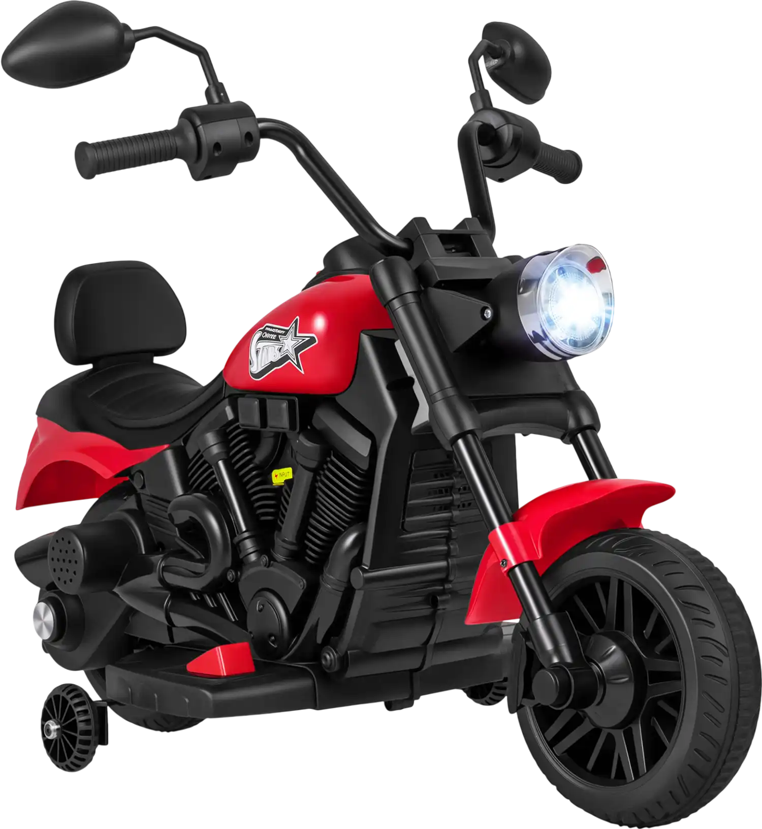 Costway 6V Kids Ride-On Motorcycle w/ Headlight Music Training Wheels 70543497 New