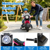 Kids motorcycle in pink with detachable training wheels, ergonomic seat, and bright LED headlight for ages 2-5.