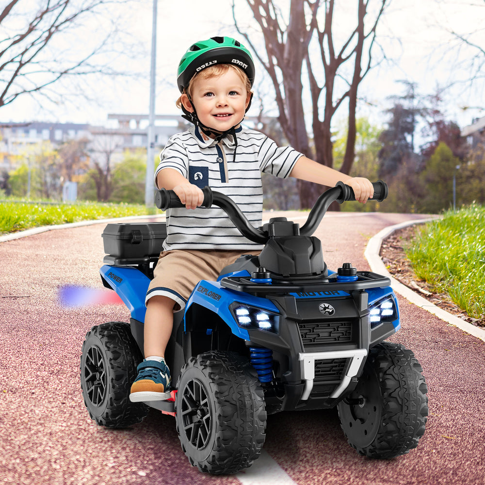 6V Kids Ride On ATV with Spray Function and Storage Box with Music-Blue - Gallery View 1 of 10