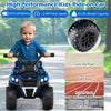 Kids ride-on ATV in blue with 6V motor, spray function, and storage box, perfect for outdoor fun and active play.
