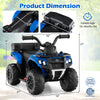 6V Kids Ride On ATV in blue with storage box, spray function, and music for safe, fun outdoor adventures.
