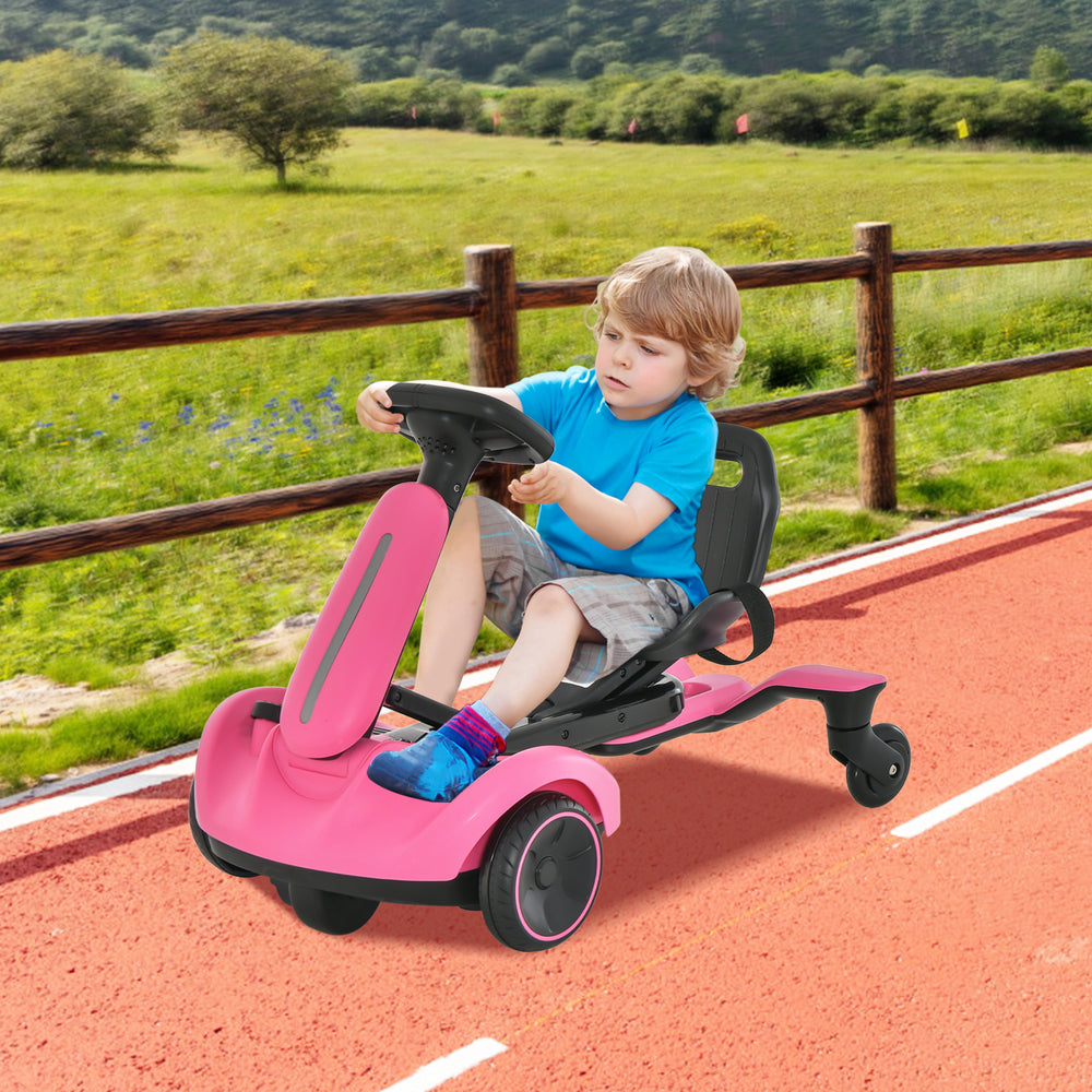 6V Kids Ride on Drift Car with 360° Spin and 2 Adjustable Heights-Pink - Gallery View 1 of 12