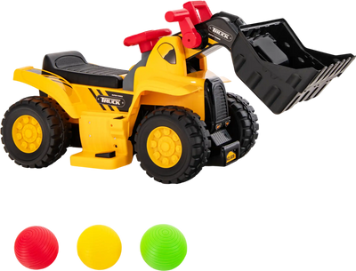 Costway 6V Kids Ride-On Bulldozer Folding Basketball Hoop Balls 219587436 New