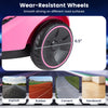 Wear-resistant 6.5” wheels on the pink 6V ride-on drift car enable smooth driving on various surfaces for kids.