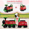 6V green ride-on train with detachable carriage, LED lights, and comfortable seating for safe, fun playtime.