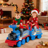6V Ride on Train 2-Seater with Carriage and Flashing LED Lights-Blue - Gallery View 1 of 10