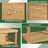 Bamboo kitchen trolley cart featuring waterproof surface, convenient handles, and a draining shelf for versatile.