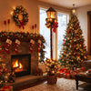 6.1 Feet Christmas Pre-lit Street Lamp with Artificial Greenery and Snow-flocked Branch Tips-Yellow - Gallery View 1 of 10