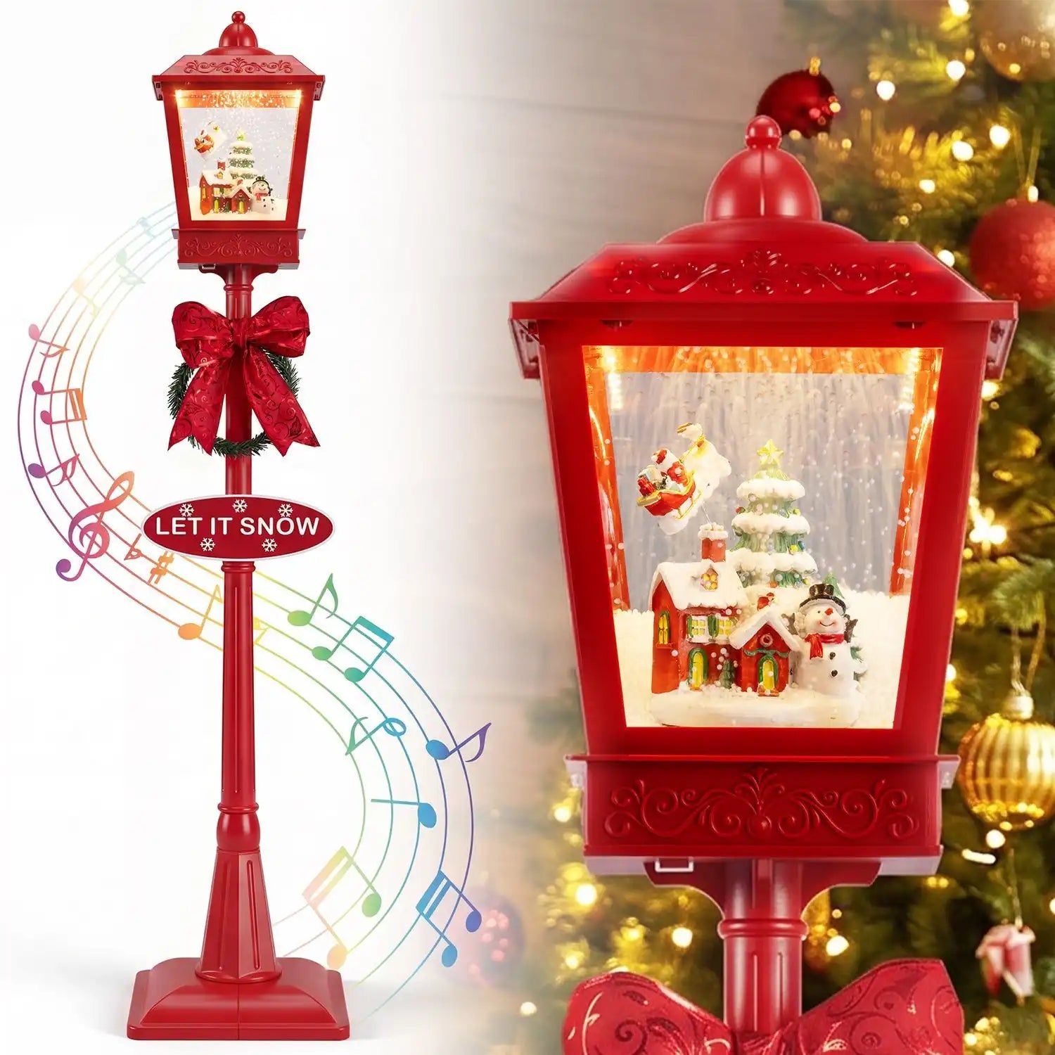 Costway 6.1' Musical Christmas Streetlight LED Lights Home Yard Porch 16331880 New