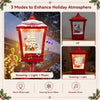 Musical Christmas streetlight in red features LED lights, snowing effect, and festive music for holiday decoration.