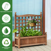Wood planter box with trellis made of solid wood, weather-resistant design for outdoor use, ideal for gardens and.