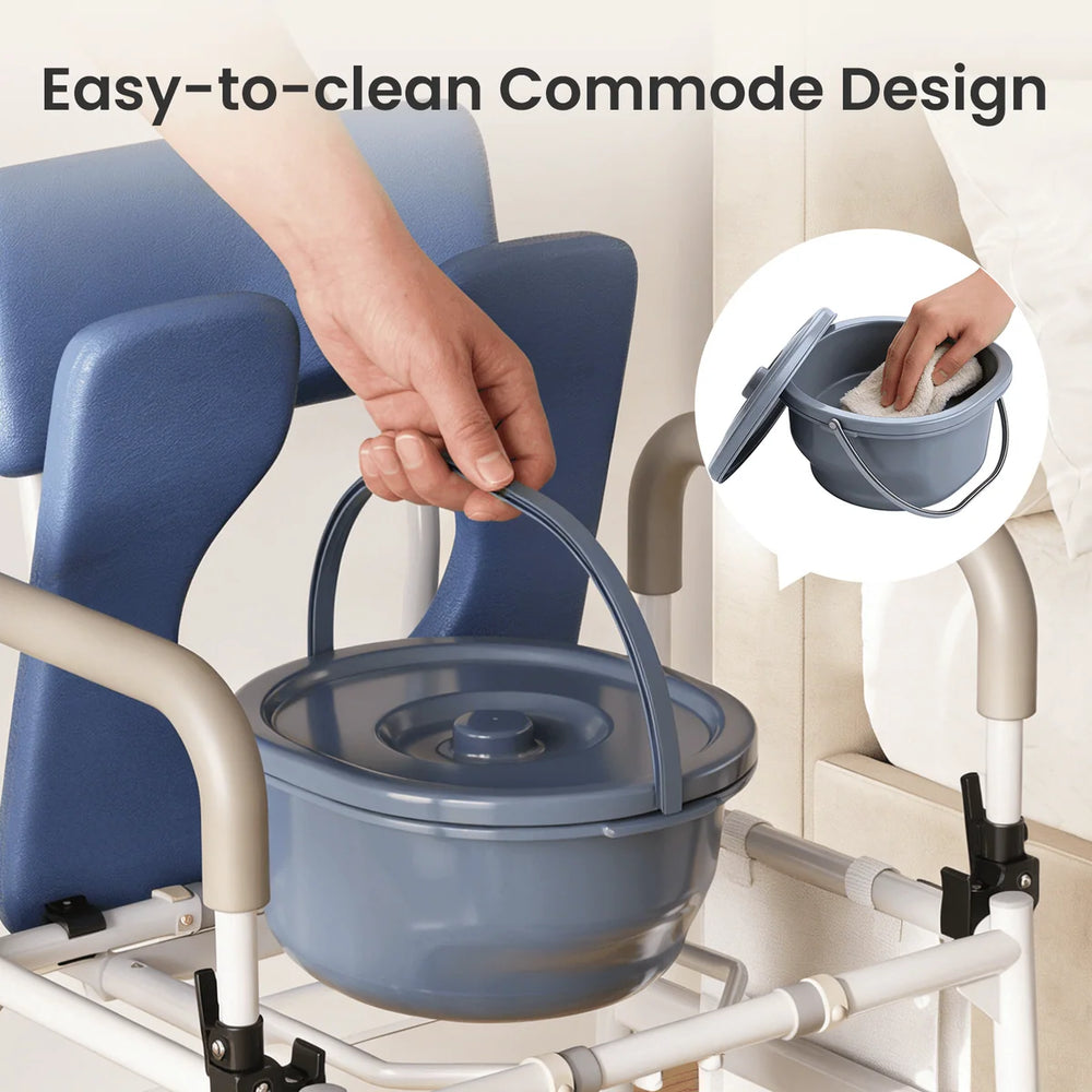 Vocic YR11 Commode Chair Flip-Up Armrests 400 lb. Capacity Height/Width Adjustable New