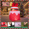 6.2 FT Christmas inflatable Santa Claus in chimney with LED lights and automatic moving legs for festive outdoor decoration.