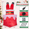 Christmas inflatable Santa Claus decoration in chimney, 6.2 ft tall, with built-in LED lights and automatic moving legs.