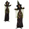 6.2 ft Halloween animated witch decoration showcases a spooky design with creepy laughter and a solid base for stability.