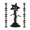 Animated 6.2 ft Halloween man-eater plant features color-changing LEDs and swaying head for a spooky display.