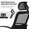 Adjustable headrest of the mesh office chair, designed for ergonomic support and airflow, perfect for office use.