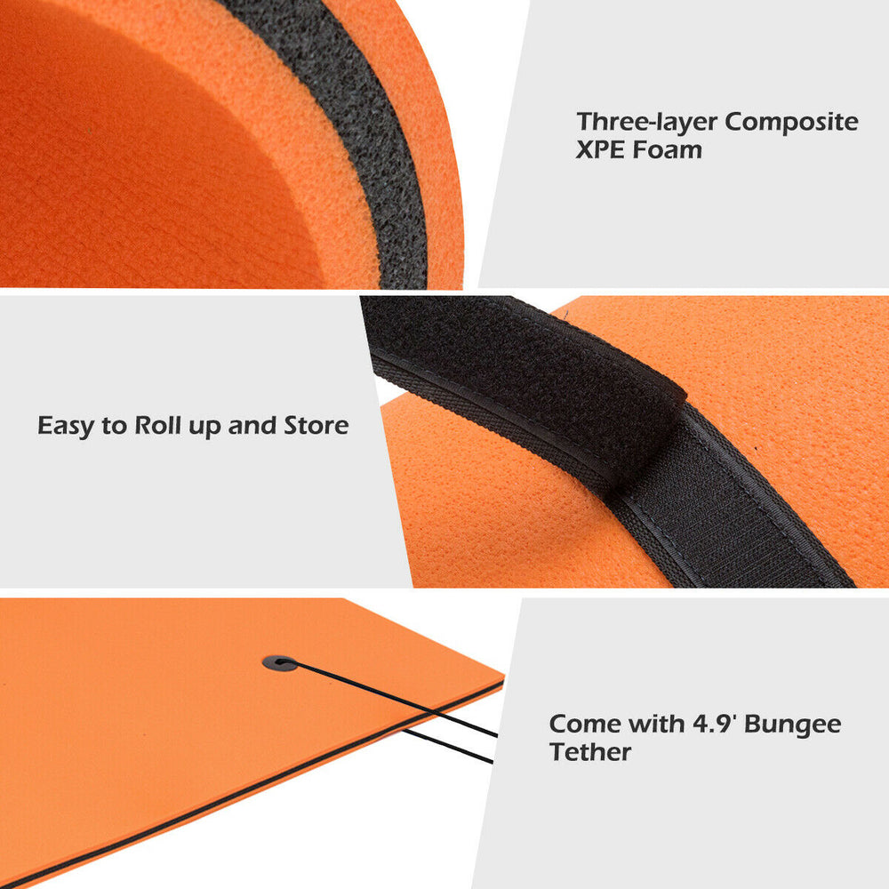 Close-up of the three-layer XPE foam water floating pad, featuring strong buoyancy and easy storage for summer fun.