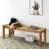 52-inch outdoor acacia wood dining bench featuring solid construction and natural finish, ideal for versatile indoor.