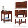 Nightstand set featuring a storage shelf, pull handle, and durable particleboard for bedroom or living room use.