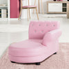 Pink armrest chaise lounge kids sofa with gem-studded design, ideal for slumber parties and reading, for ages 3-7.