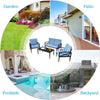 4-piece patio furniture set with aluminum frame and cushioned sofas, perfect for backyard relaxation and outdoor.