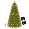 6.3 FT smart Christmas tree with 230 RGB LED lights, remote control, and 42 lighting effects for festive ambiance.