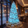 6.3 FT Smart Pencil Christmas Tree with realistic PVC leaves, 42 lighting effects, and a stylish wintry white design.