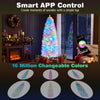 6.3 FT Smart Pencil Christmas Tree with 380 RGB LED lights, featuring 42 lighting effects and smart APP control for festive decor.