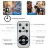 Outdoor waterproof Christmas snowflake LED projector lights with remote control for creating festive snow scenes.