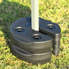 Canopy weight plate kit with no-pinch design, made of weather-resistant PE, securely fits poles up to 1.25'' wide.
