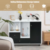 Lateral mobile filing cabinet in black with 2 drawers, 2 shelves, and wheels for easy transport and modern storage.