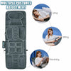 Foldable massage mat with heat and 10 vibration motors, designed for versatile use on chair, bed, or floor.